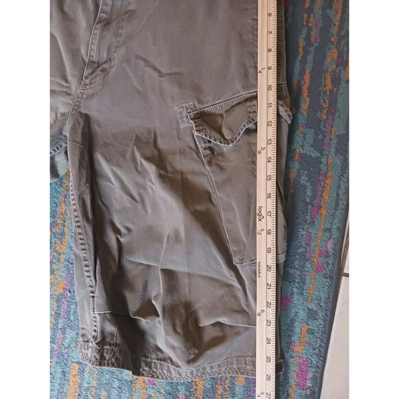 Nautica Jeans Co Cargo Shorts Mens 36 Light Brown Long Y2K Utility Pockets Baggy - Picture 10 of 10